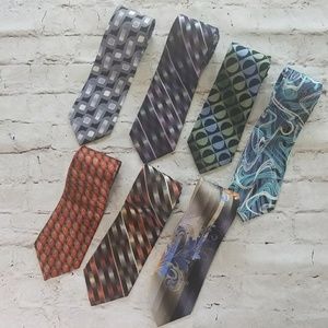 Arrow Tie Necktie Geometric Preppy Work Office Watercolor Wedding Colorful Set 7